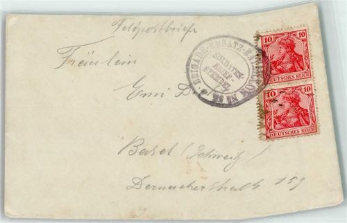 Brigade-Ersatz-Bataillon Nr 53 Briefkuvert Scan verzogen