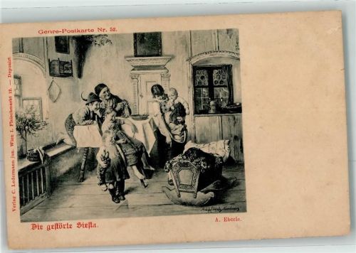 Die gestörte Siesta Kinder Baby Genre Postkarte Nr.52 sign.A.Eberle