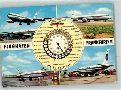 Frankfurt Flugzeuge Pan American Lufthansa Weltzeituhr