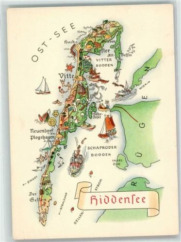 Insel Hiddensee Landkarte