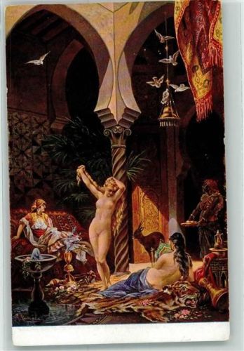 Harem Vögel Ziege Tiegerfell