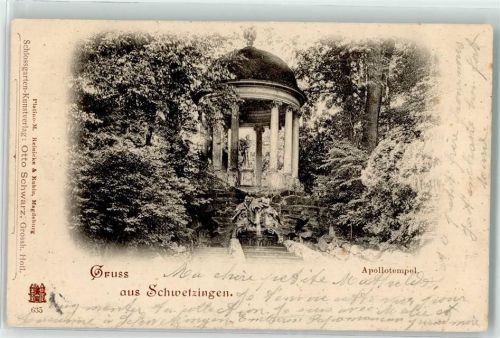 Schwetzingen 1898 Bahnpost Mannheim Karlsruhe Zug 192 29.9.98 Apollotempel