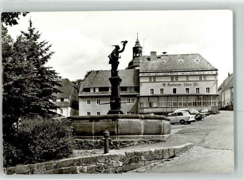 Lauenstein Markt u. Falkenerbrunnen Gasthaus Goldener Löwe Autos