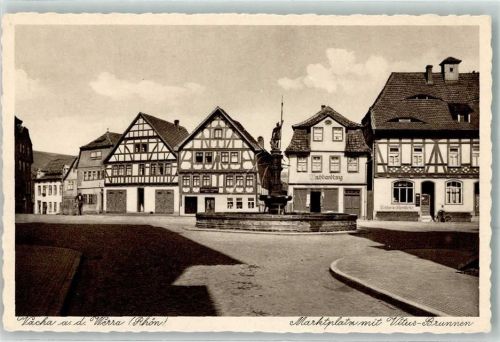 Vacha Marktplatz Vitus-Brunnen Buchhandlung
