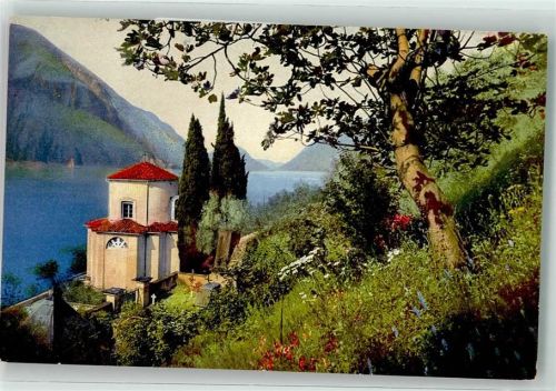 Cossogno Kirche Madonna della Caravina Luganersee Photochromie Serie 192 Nr 3281