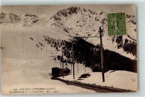 Bagneres-de-Luchon Luchon Superbagneres Le Chemin de fer a cremailliere Eisenbahn Schnee Winter Skigebiet