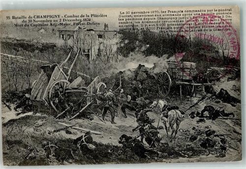 94350 Villiers-sur-Marne 1870 - Schlacht von Champigny Combat de la Platriere Tot des Kapitäns Adj. Major Forest Defave