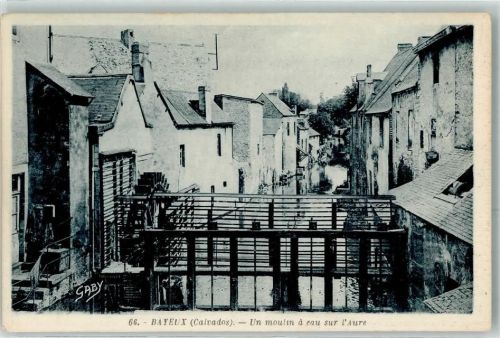 Bayeux un Moulin a eau sur l`Aure Wasserrad