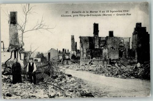Glannes 1914 Bataille de la Marne 6 au 12.9. pres Vitry-le-Francois Marne Grande Rue