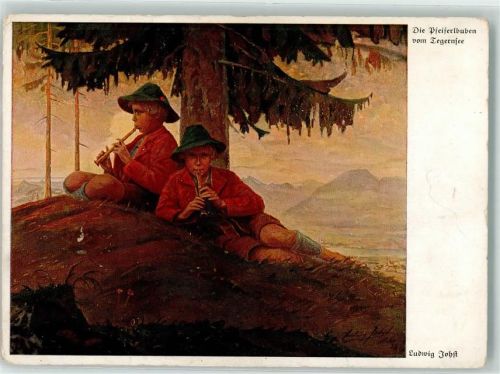 Tegernsee Die Pfeiferlbuben vom Tegernsee sign. Jobst,Ludwig Wiechmann Nr.7494