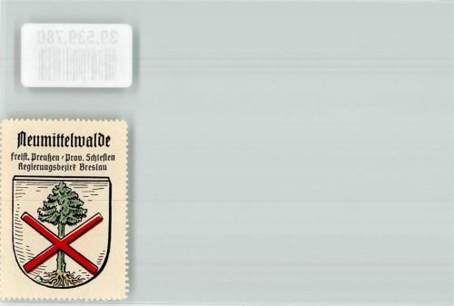 Neumittelwalde Wappen Neumittelwalde Freist. Preußen Prov. Schlesien
