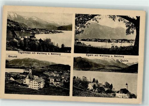 Tegernsee mit dem Wallberg und Setzberg Gmund Egern Kirche St. Quirin