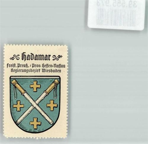 65589 W6253 Hadamar , Westerw Vignette Freist. Preuß. Prov. Hessen Nassau Regierungsbezirk Wiesbaden