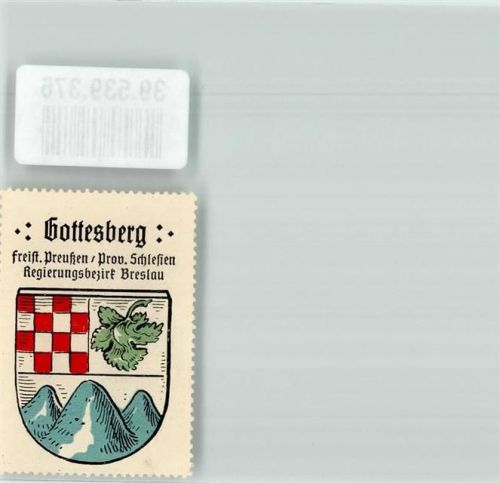 Gottesberg Wappen Gottesberg Freist.Preußen Prov.Schlesien Reg.Bez.Breslau