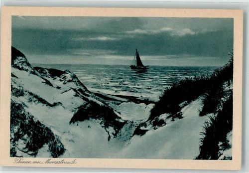 Wangerooge 1925 Fischerboot vor dem Dünenstrand Verlag Julius Simonsen 19458