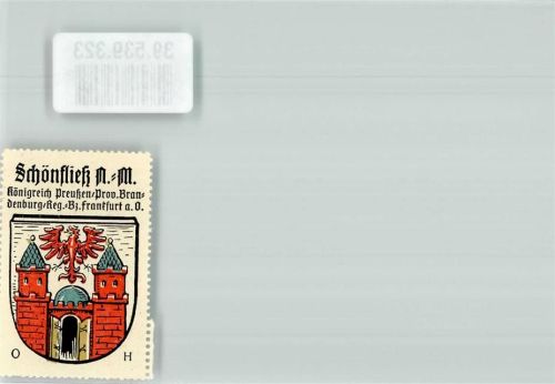 Bad Schönfließ Wappen Schönfließ Königreich Preußen Prov. Brandenburg Reg.Bez. Frankfurt a.O.
