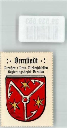 Bernstadt Wappen Bernstadt Preußen Prov. Niederschlesien
