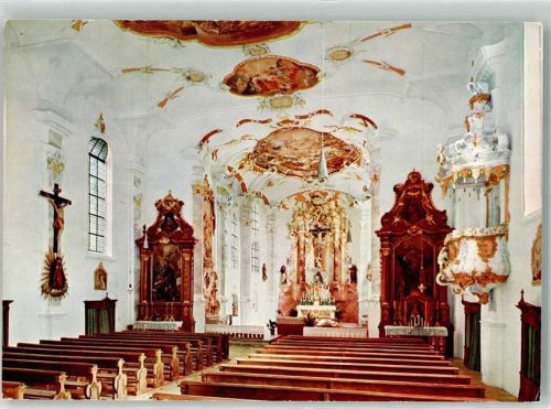 Scheppach Wallfahrtskirche Allerheiligen Inneres Altar Kreuz Religion