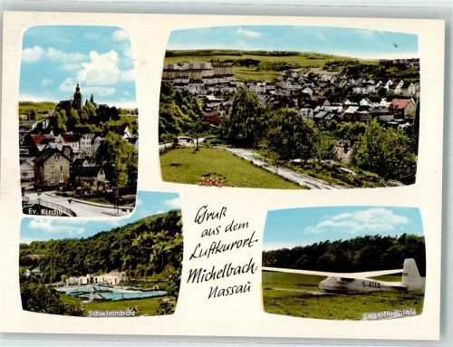 Michelbach Ev. Kirche Schwimmbad Segelflugplatz Flugzeug Gruß Luftkurort