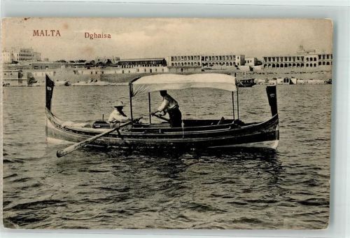 Valletta 1911 Ruderboot Dghaisa traditionellen Holzboote Ort lt. Stempel