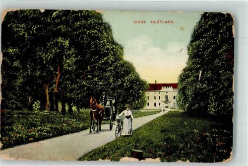 Zeist 1908 Schloss Kutsche Fahrrad