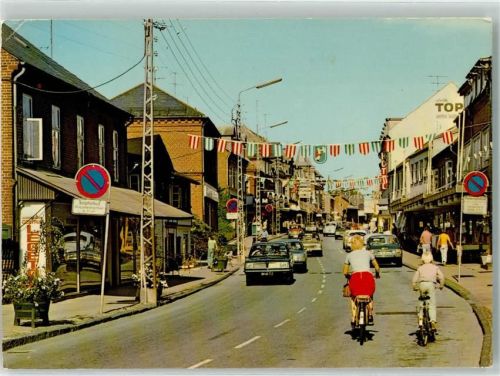 Aarhus 1989 Straße Hammel Auto Oldtimer Fahrrad