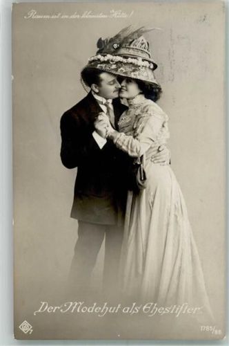 1911 Der Modehut als Ehestifter Liebespaar