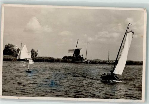 Witmarsum Segeln in Friesland Windmühle Wons Ort lt. Stempel