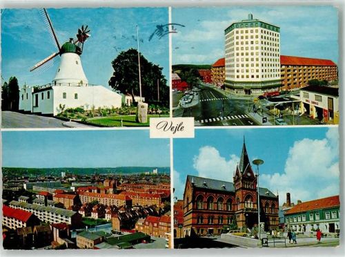 Vejle 1977 Windmühle Rathaus Hotel Austriali