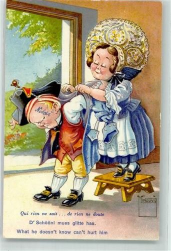 St. Galler Tracht Junge mit Mutter Serie Nr. 114