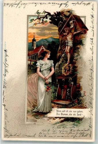 1902 Frau Blumen Lithographie