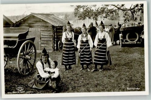 Rättvik Frauen Kind Oldtimer Foto AK