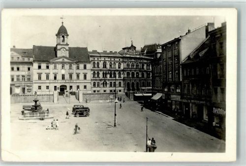 Teplice 1959 Marktplatz Auto Oldtimer