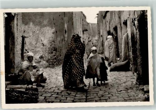 Bou-Saada 1949 Tracht Gasse Rue Mouamines Foto AK