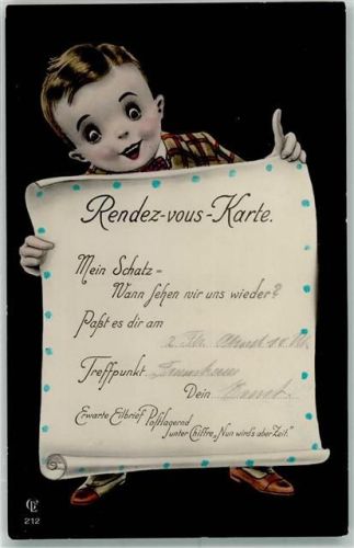 1918 Kind Rendezvous Karte GL Nr.212