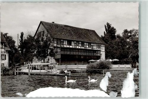 Gaienhofen Hornstaad Gasthaus Schlössle Schwan FOTO Original aus Archiv eines Ansichtskartenverlags