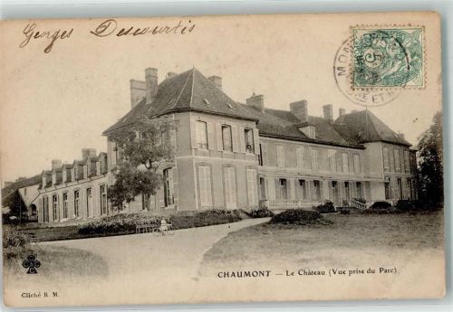 Chaumont-sur-Loire 1906 Schloss Briefmarke Bildseite