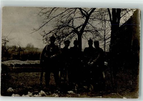 1915 Foto Gust. Scheerer Pickelhauben Soldatenstempel J.R. 180 II. B. 8. K. Feldpostexp. d. 26. Reserve-Division