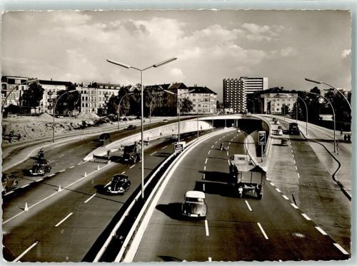 Halensee Stadtautobahn VW Käfer LKW Fotograf Hans Hartz Hans Andres Verlag