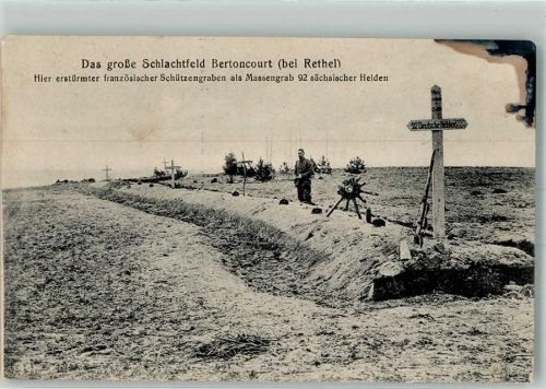 Bertoncourt Denkmal Schützengraben Schlachtfeld Foto AK