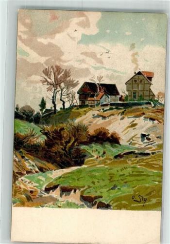 1900 Bauernhof signiert