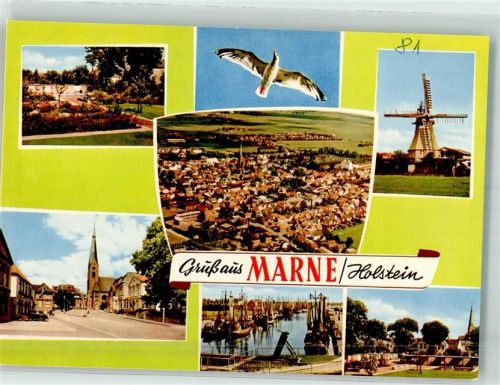 Marne Windmühle Hafen Kirche Fliegeraufnahme