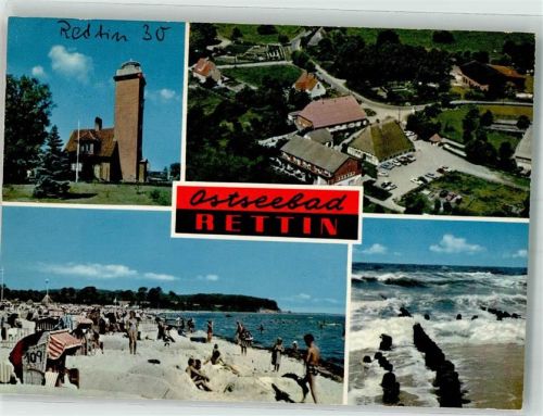 Rettin Leuchtturm Strand an der Ostsee Fliegeraufnahme des Ortes Fotograf Pilgrimm