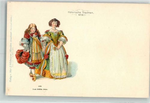 1899 Historische Trachten Nr. 10 Verlag v. Mey & Widmayer München 1680 Tracht fürstlicher Kinder