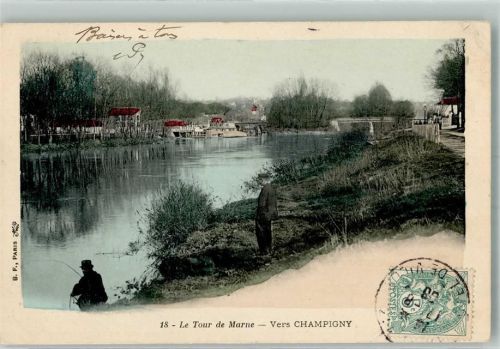 Champigny-sur-Marne 1906 Le Tour de Marne Briefmarke Bildseite