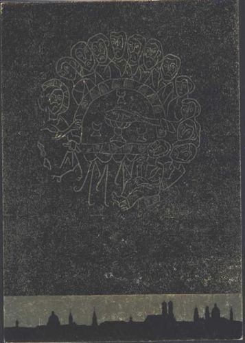 München 1960 Festkarte Eucharistischer Weltkongress Gold Schwarz auf dem Scan wirkt es silberner Gestaltung Frank Hoffmann