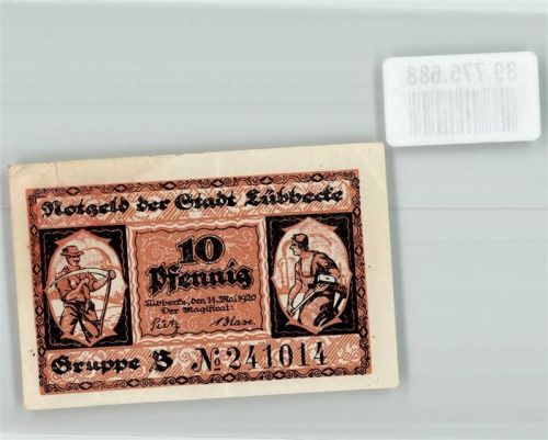 Lübbecke 1920 10 Pfennig Gruppe B No. 241014 Städtische Sparkasse