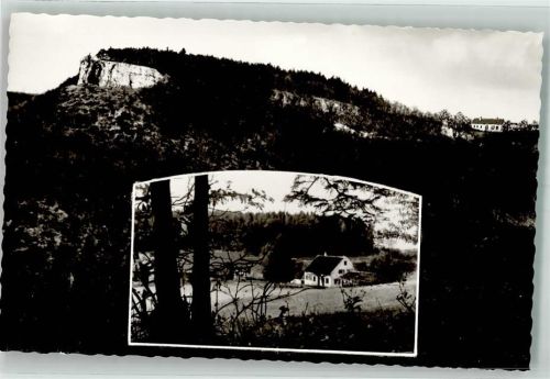 Eningen Mädchenfelsen mit Gasthaus Übersberghof