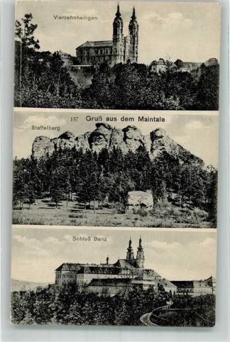 Bad Staffelstein 1917 Kirche Vierzehnheilige Staffelberg Schloss Banz