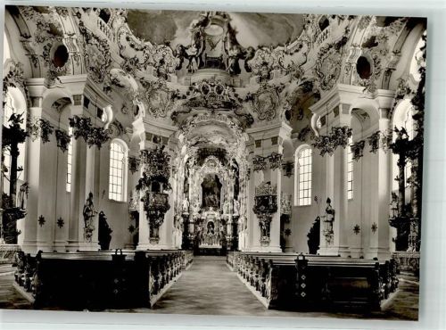 Steingaden Wallfahrtskirche des Prämonstratenserklosters Kirchenraum u. Hochaltar